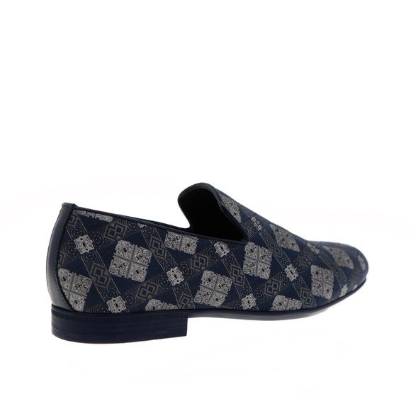Jimmy Choo Sloane Loafer Shoes Blue Bandana Fabric Slip-On Size 11.5 New main image 4